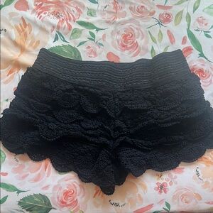Black Crocheted Women's Shorts